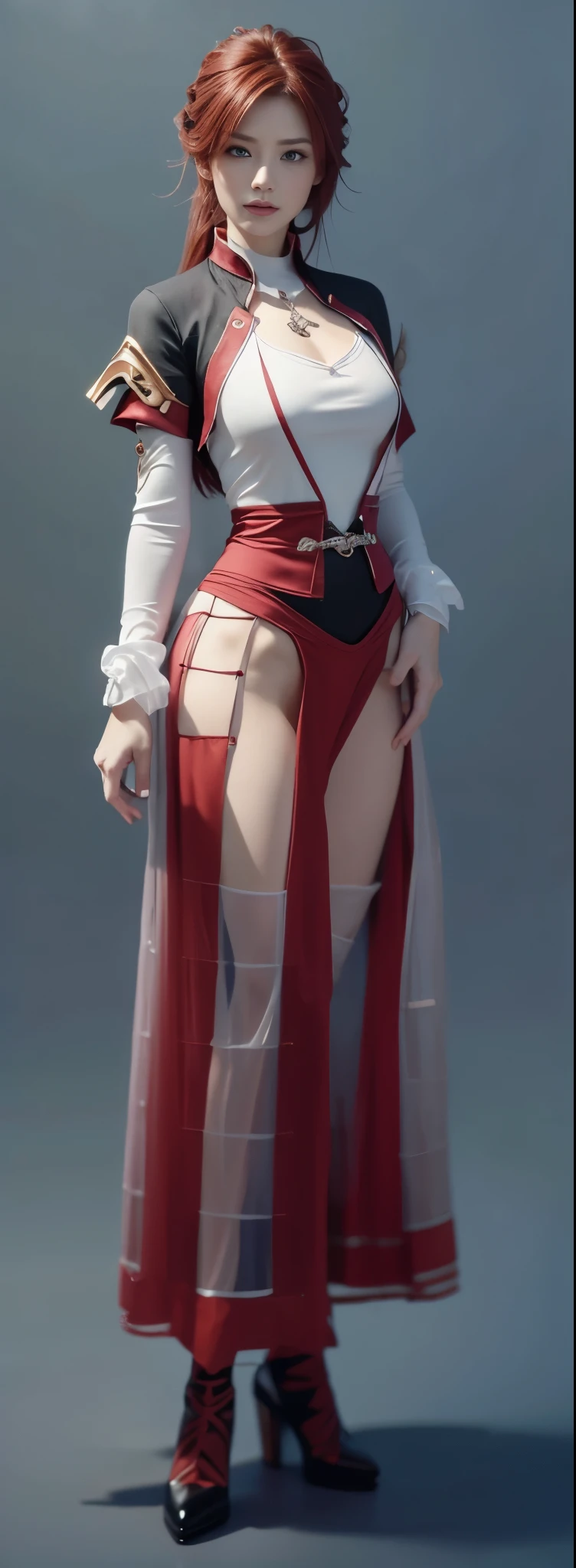 red hair realism, shadow, character table, Reference table, Draw while standing, 8k, Super details, 1080P, Women HD, 4K, 8k, 16k, high resolution, best quality, high quality, anatomically correct, masterpiece, precise, ultra high definition,grace,Unreal Engine,delicate face,long hair,slim,long legs