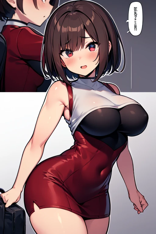 two dimensional style,anime style,One woman, student,Get ready to go out with brown hair, high detail, hyper hd, anatomically correct, rough skin, high details, Super detailed, high quality, 最high quality, High resolution, 16k