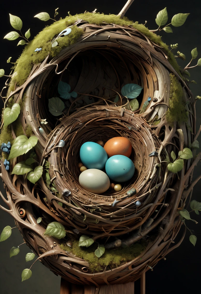bird Nest, inspired by Vladyslav Yerko, best quality, masterpiece, 8k