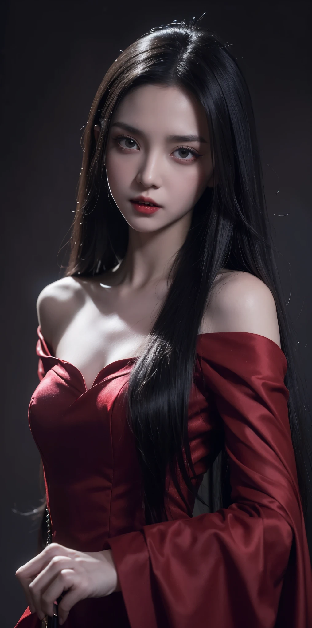 ((masterpiece, highest quality)), Edge Quality,
alone,One female devil, Edge Gesugao,((Sadistic smile)), Long Hair, bangs, Grin, ((Wicked Smile)), Edge Gesugao facial expression, NSFW:-1.5, Black choker, ((Red glowing eyes:1.4)), Large bust, Wooden wall, Wooden desk, Morning sunlight, ((Purple Chinese Dress, Staring straight into the camera and threatening, Slim face))