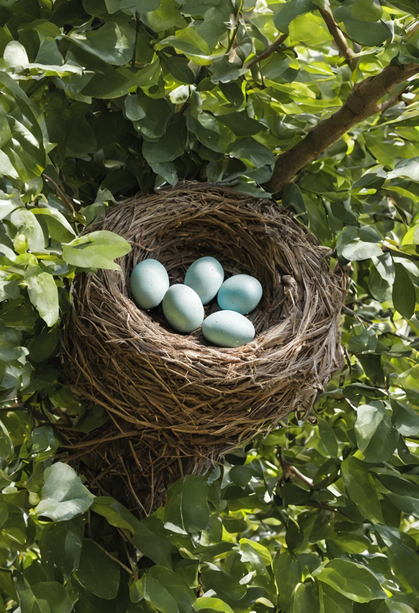 Deep in the mountains and forests.What birds&#39;Eggs in the nest?.(best quality, 4K, high resolution, masterpiece:1.2), super detailed,Surrealism