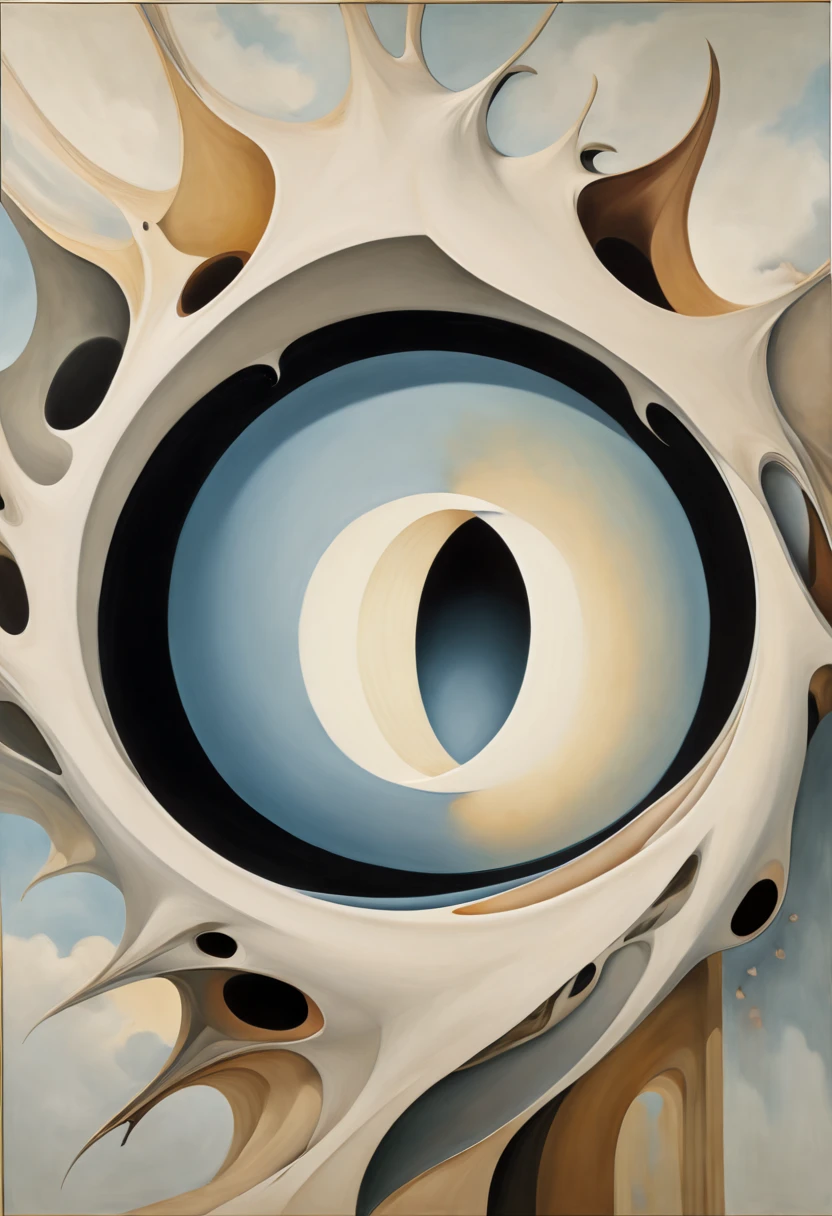 Nest, inspired by Georgia O'Keeffe, best quality, masterpiece, 8k