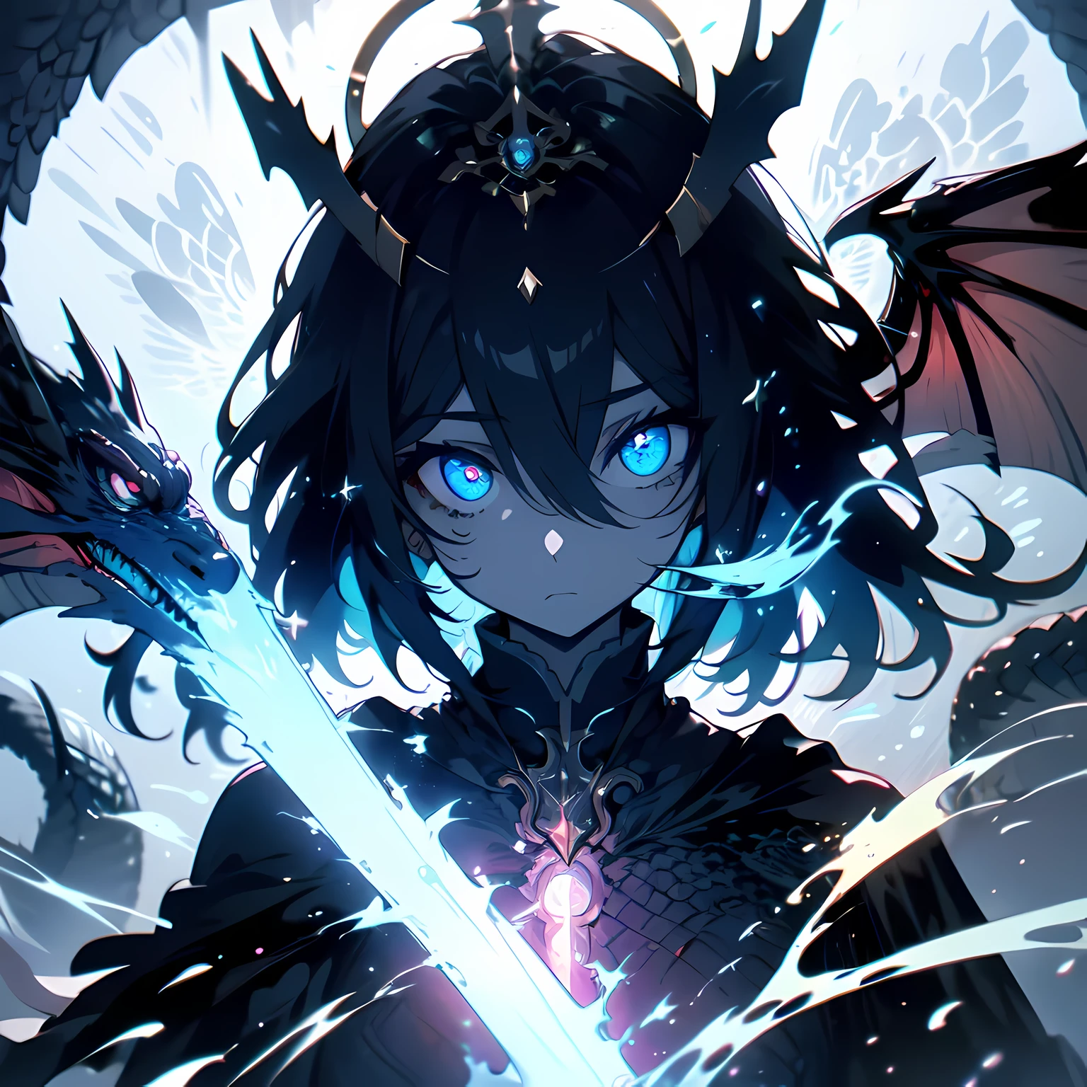Looks holy looking monster angel,His entire body consists of a giant one-eyed eye,and the metal ring around the one-eyed eye.,The ring is crawling with eyeballs,The dragon on the white holy angel has many wings