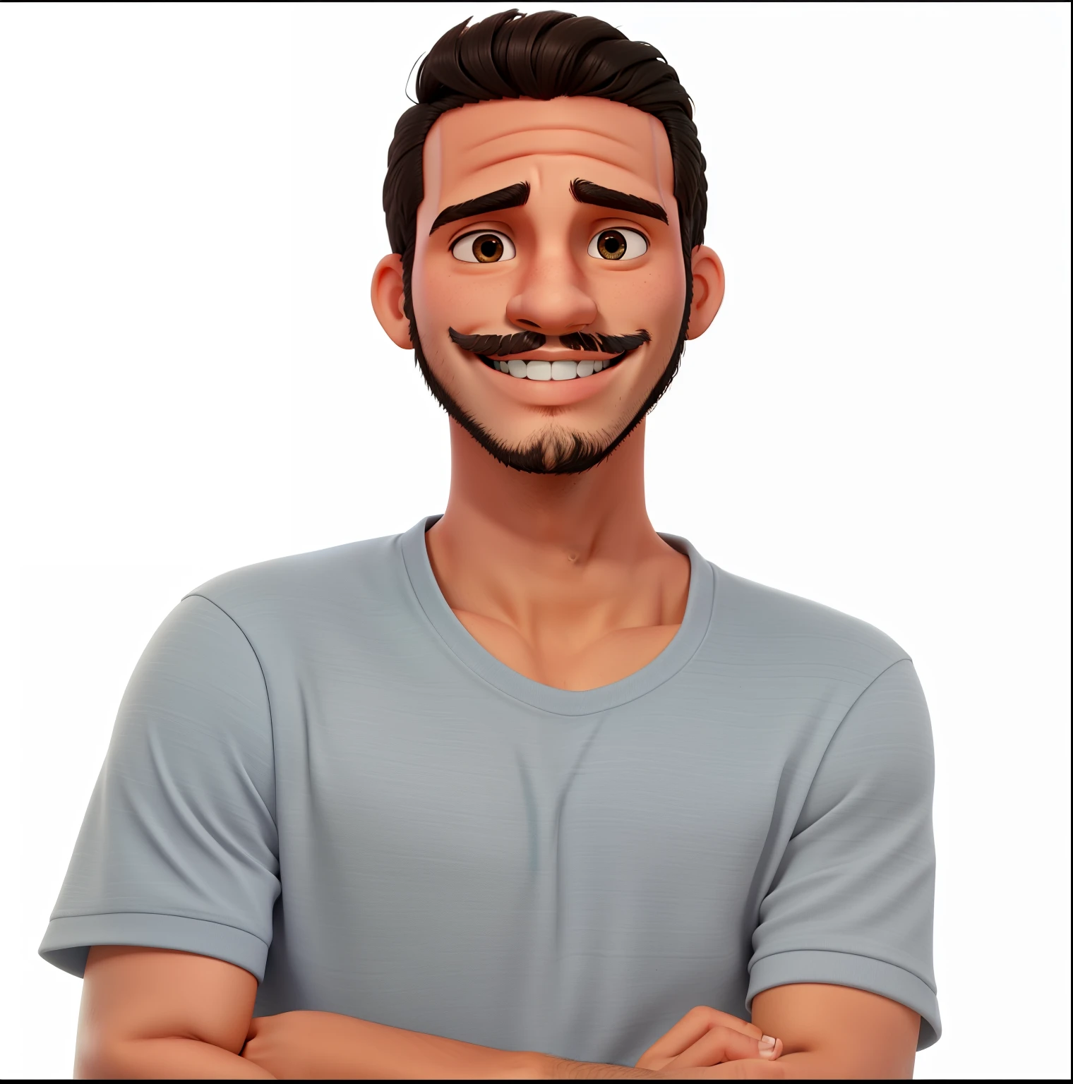 jovem sorrindo, pouco cavanhaque, pouca barba acima do queixo, pouco bigode