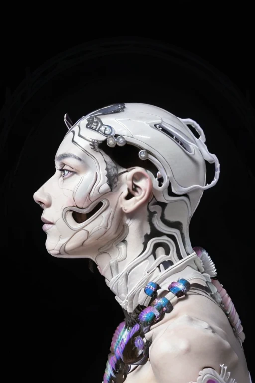 jane_noexist, (skulls :0.3) ,(blood vessels connected to tubes),(biomechanical vertebra attaching  to chest),((biomechanical cervial attaching to neck))
((masterpiece),(best quality),(ultra-detailed),    
fantasy, sci-fi,  horror,  ((side view)), alien
realistic, hnsrdlf style intricate biomechanical detail
masterpiece, award-winning photo, analog style, dark room, dim light