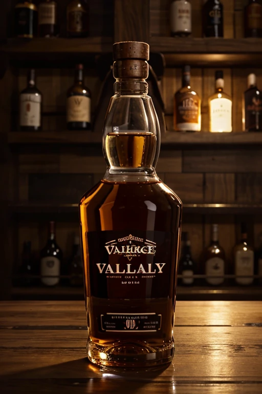 create a whiskey bottle with the name valhalla