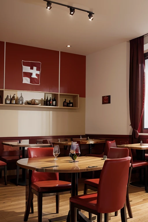 create restaurant room design with viking design with switzerland flag 
