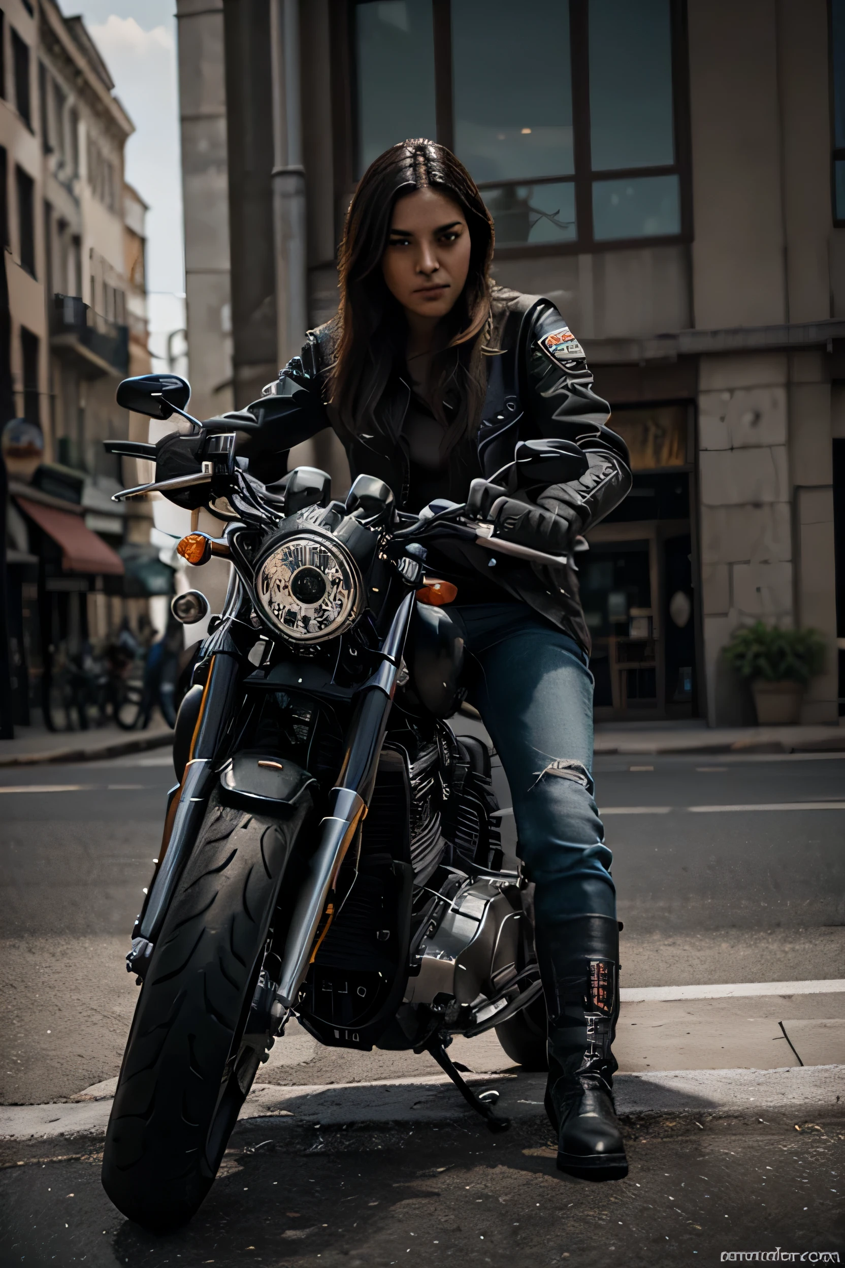 Hiper detalhado motoqueira.Bonita jovem adulto motociclista feminina realista-quente de 28 anos ,motoqueira, vestido com jaqueta de couro preta e jeans rasgado, com uma cintura baixa, exposing the lower abdomen, -sitting on a future motorcycle Harley-Davidson Black Rebel Is a Full Custom Thunderbike - auto evolution Racing Cafè: Harley FXDR "Black Rebel" by ThunderbikeHarley-Davidson FXDR, mulher feroz,epic, mulher na moto, mulher pilotando moto, perfect composition, beautiful detailed intricate insanely detailed octane render trend, perfect composition, beautiful detailed intricate octane render trend in artstation, 8k Art Photography, arte conceitual fotorrealista, perfect cinematic natural volumetric soft light, chiaroscuro, fotografia premiada, obra-prima, oil on the canvas, 