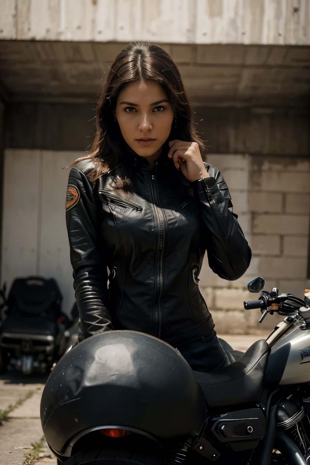 Hiper detalhado motoqueira.Bonita jovem adulto motociclista feminina realista-quente de 28 anos ,motoqueira, vestido com jaqueta de couro preta e jeans rasgado, com uma cintura baixa, exposing the lower abdomen, -sitting on a future motorcycle Harley-Davidson Black Rebel Is a Full Custom Thunderbike - auto evolution Racing Cafè: Harley FXDR "Black Rebel" by ThunderbikeHarley-Davidson FXDR, mulher feroz,epic, mulher na moto, mulher pilotando moto, perfect composition, beautiful detailed intricate insanely detailed octane render trend, perfect composition, beautiful detailed intricate octane render trend in artstation, 8k Art Photography, arte conceitual fotorrealista, perfect cinematic natural volumetric soft light, chiaroscuro, fotografia premiada, obra-prima, oil on the canvas,