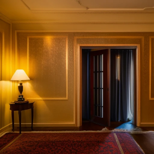 A mature woman alone in a secure room, 
high quality, 4k, ultra-detailed, 
realistic:1.37, HDR, studio lighting, 
fine art, vibrant colors, sharp focus, 
photorealistic portrait, wood texture, 
HD lace curtains, metallic door, 
modern interior design, peaceful ambiance, 
subtle shadows, sophisticated atmosphere, 
elegant posture, confident expression.