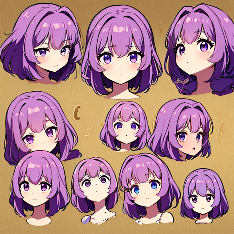 Personagem feminino,cabelo longo,cheio e ondulado de cor castanho escuro, seus olhos castanhos escuro, cor da pele parda, in anime version, de cores das veste branca, with pink and lilac details, em desenho flores, uma personagem feminina estilo anime e uma mestra de bombas Model sheet.