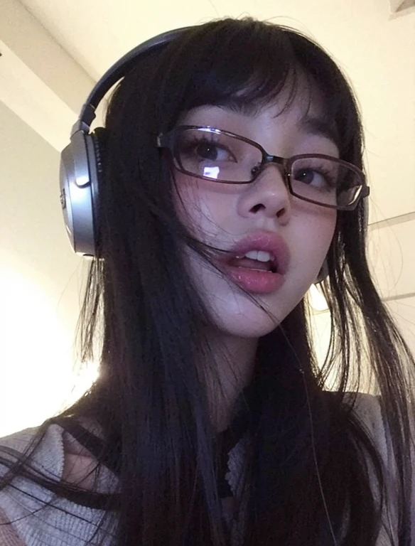 Mujer com fones de ouvido y un par de gafas, Delfina Hermosa, com fones de ouvido, anime na vida real, anime, orelhas de anime, Junko Enoshima de Danganronpa
