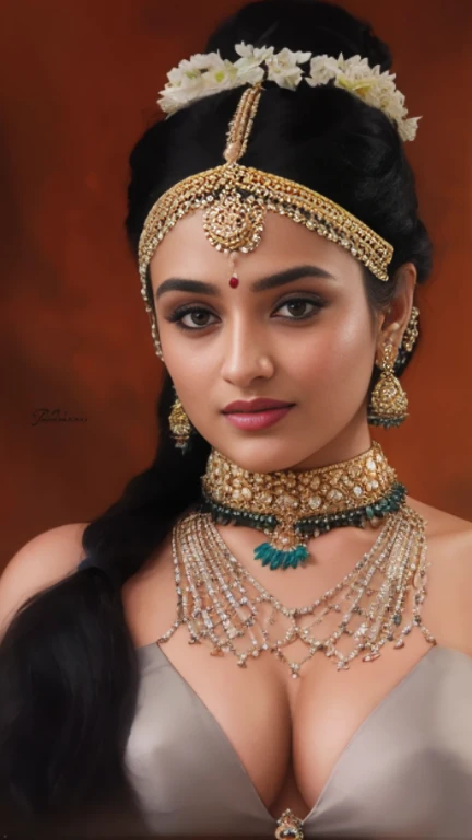 photorealistic, photography, face of Indian actress Trisha Krishnan, fair skin, beautiful like goddess, queen of a kindom, indian royal queen, epic queen, mythological queen, royal ornaments, spotless face, royal jewelry, acrylic on canvas , gorgeous , extraordinary beautiful , yellowish fair skin, wearing colorful and golden saree, mythological blouse, no watermark, mythological kingdom background, masterpiece, realistic, realism, photorealism, high contrast, photorealistic Artstation 8k HD digital art trend of high definition and detailed realistic skin texture, ultra detail, realistic skin texture, armature, best quality, ultra high definition, (photorealistic:1.4),, high resolution, detail, raw photo, Re sharp, by Lee Jefferies Nikon D850 Film Stock Photo 4 Kodak Portra 400 Camera F1.6 Lens Rich Color Ultra Real Realistic Realistic Textures Dramatic Lighting Unreal Engine Trending at Art Station Cinestill 800,