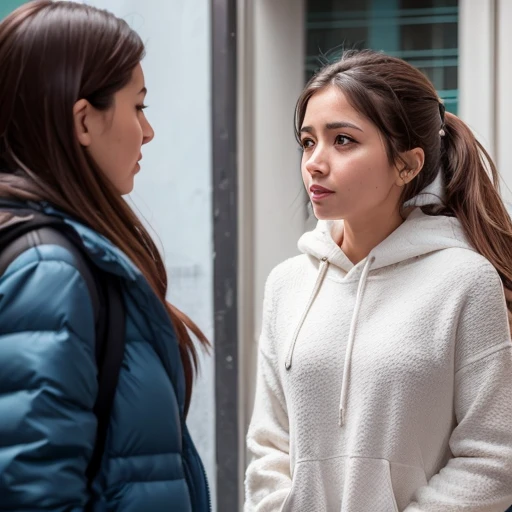 Una chica de pelo blanco con una cicatriz en su cara usando una capucha