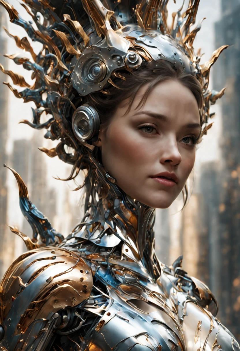 Intricate 3d rendering of highly detailed shine metal shark robot face, robot parts, 150 mm, beautiful studio soft light, rim light, vibrant details, luxury cyberpunk, lace, surreal, anatomy , Facial Muscles, Cable Wires, Microchips, Elegance, Beautiful Background, Octane Rendering, HR Giger Style, 8k, Best Quality, Masterpiece, Illustration, Very Delicate and Beautiful, Very Detailed, CG, Uniform, Wallpaper, ( fidelity, fidelity: 1.37), stunning, fine detail, masterpiece, best quality, official art, very detailed cg unity 8k wallpaper, absurd, unbelievably absurd, robot.