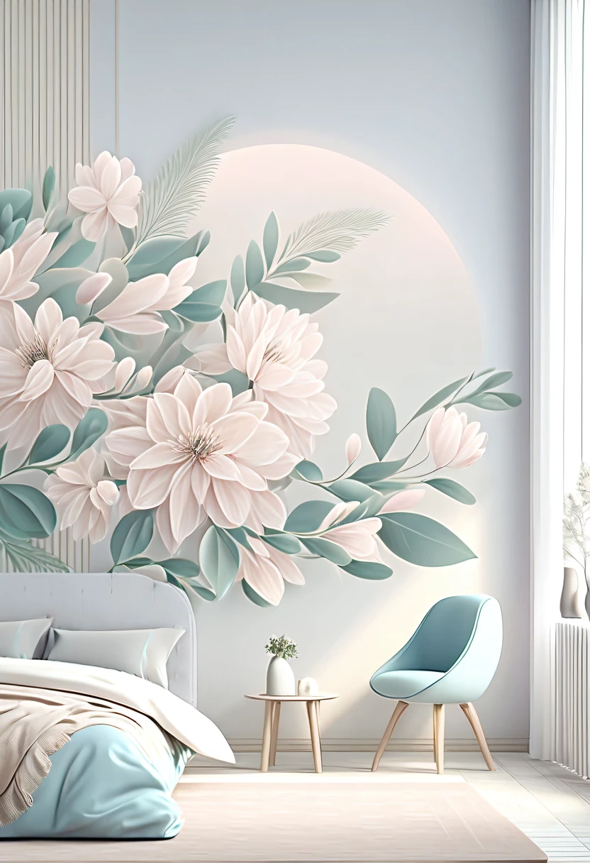 bedroom，(best quality,high resolution,masterpiece:1.2),super detailed,actual,(pastel tones,Subtle color palette:1.1),peaceful atmosphere,Quiet environment,natural mixture,Comfortable and warm environment,bedroom,beautiful girl