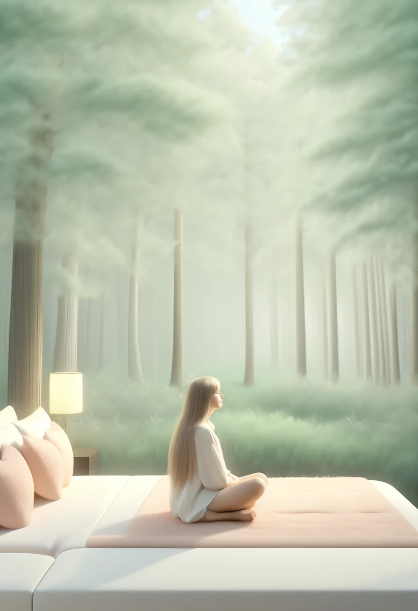 bedroom，(best quality,high resolution,masterpiece:1.2),super detailed,actual,(pastel tones,Subtle color palette:1.1),peaceful atmosphere,Quiet environment,natural mixture,Comfortable and warm environment,bedroom,beautiful girl