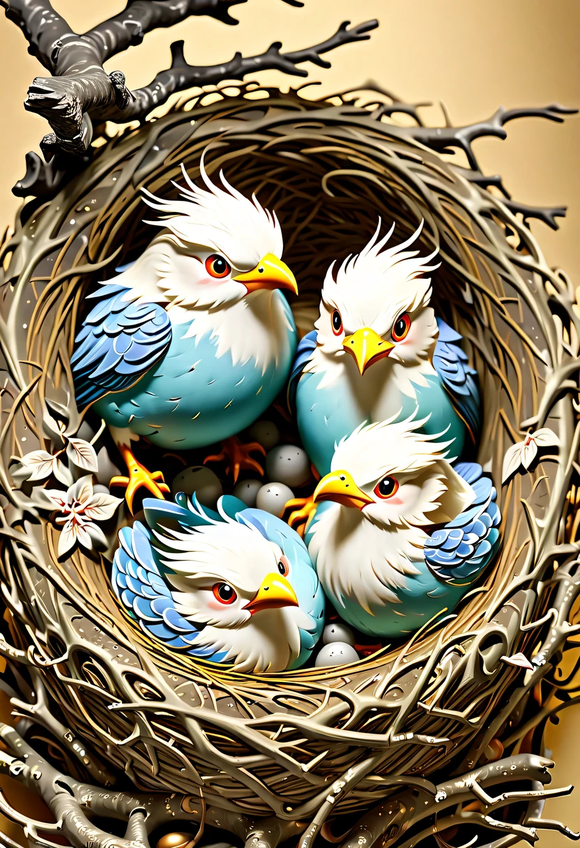 (8k, 16k, Award-winning, best quality, highest resolution, Super details, high detail, anatomically correct, masterpiece, stunning beauty), (金属Nests: 1.3), 火焰山内的魔法Nests , Nests, Detail decoration, gold engraving, exquisite craftsmanship , Legendary Nests, Rare and precious, intricate details, 魔法Nests由一种叫做山铜的金属制成, There are no gemstones, ( Nests: 1.2), Impeccable, Trapped in a volcanic world.