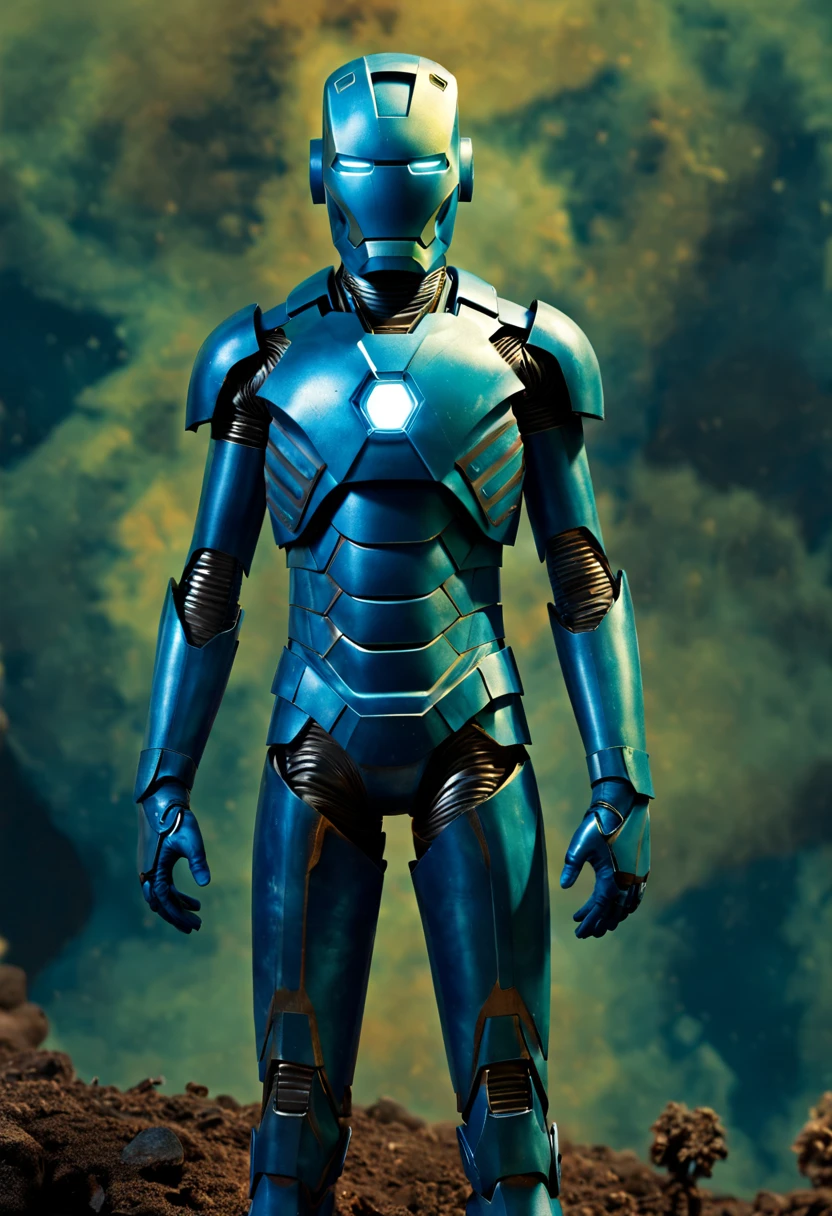 A 10-year-old boy wearing an Iron Man suit. Jeremy Mann and Charles Danny Gibson, Mark Demsteder, Paula Headley + art concept. Very beautiful, gouache, cinematic, dark, creepy, mysterious, modern vintage. Tint of lapis lazuli and atrovirene, photonegative refractograph --ar 8:10 --v 6.0...cyberbiochemical art, ideal body anatomy, diffusion reaction with slime mold, photonegative refractograph --ar 3:5 --s 50.
