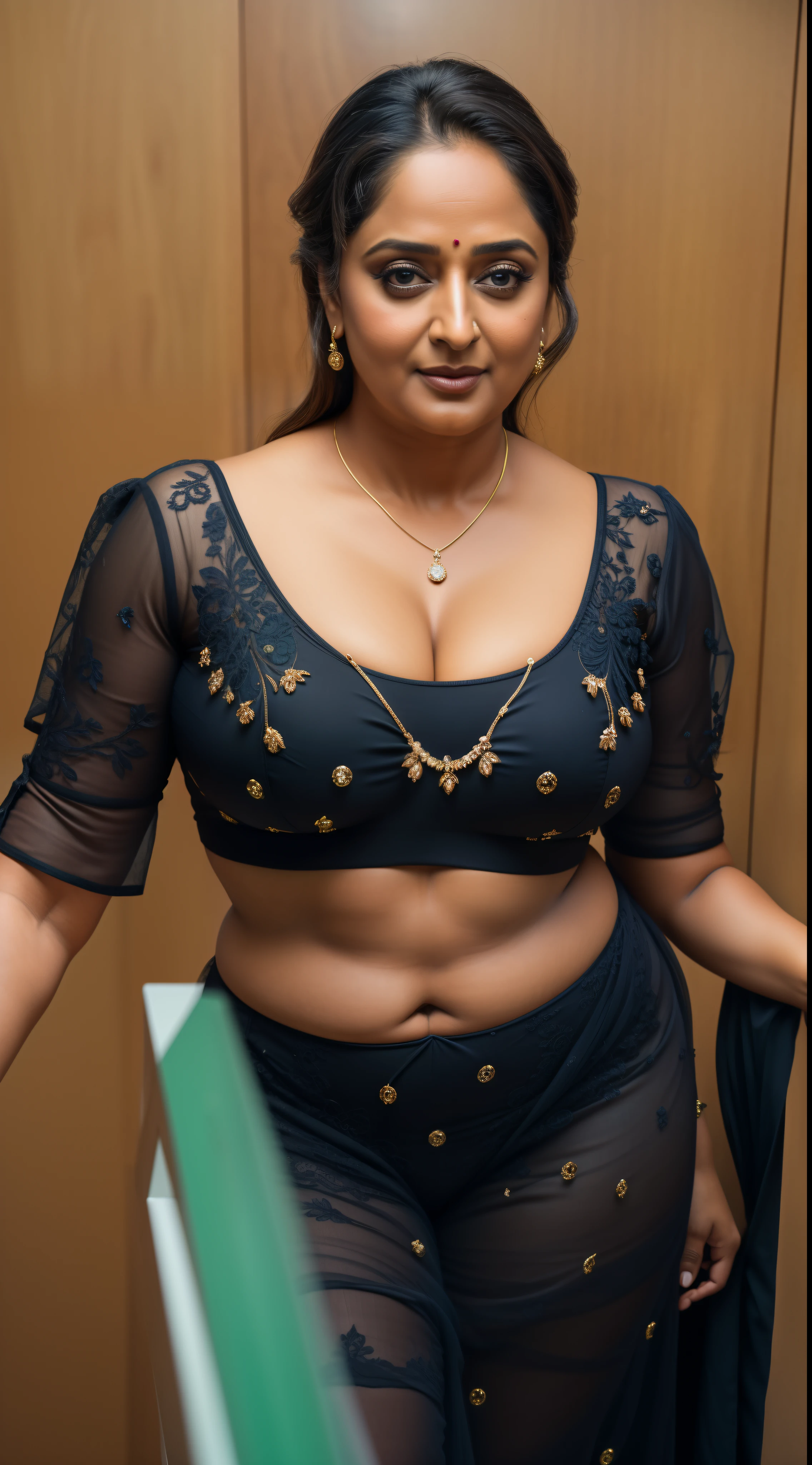 50yo mature MILF Anushka Shetty,((best quality)), ((masterpiece)), ((realistic)), sweat, alluring figure, bulging figure, thick charming lady, curvy, thick navel, full figured woman, eye kajal, massive breast, full body, styled hair, pierced eyes, female face,royal aura, trend on artstation , sharp focus, studio photo, intricate detail, very detailed, detailed eye, illustration, very detailed, sharp focus, digital render, professional, 4k