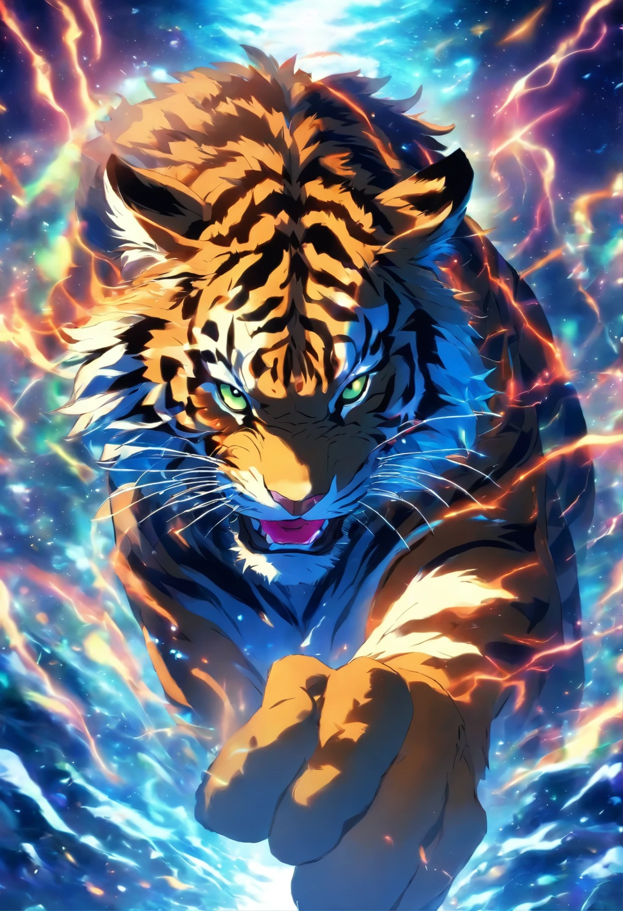 Tigre aura azul anime