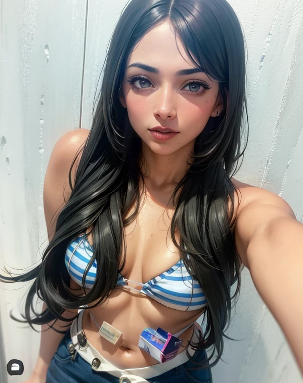 a close up of a woman in a bikini posing for a picture, Nicole de Boer, fernanda suarez, justice victoria, female camila mendes, por Felipe Device, by Amélia Peláez, Isabela Moner, Marischa Becker, imagem frontal, looks like fabiula nascimento, by Gina Pellon, imagem vazada, por Olivia Peguero
