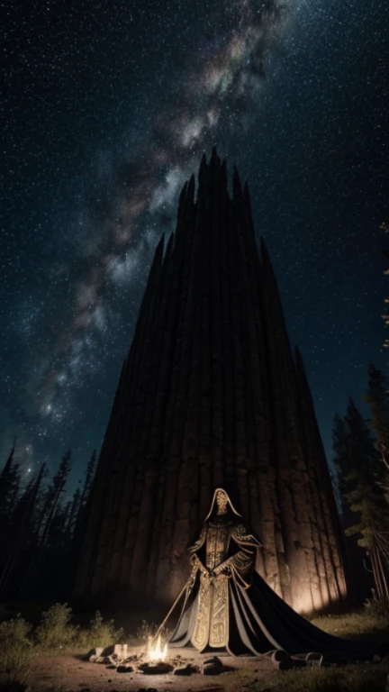 realista, ser mitologico, horror cosmico, pele cinza, rosto de um demonio, com chifres pontudos, gigante, colossal, starry sky, detalhado com armaduras, skulls on the floor