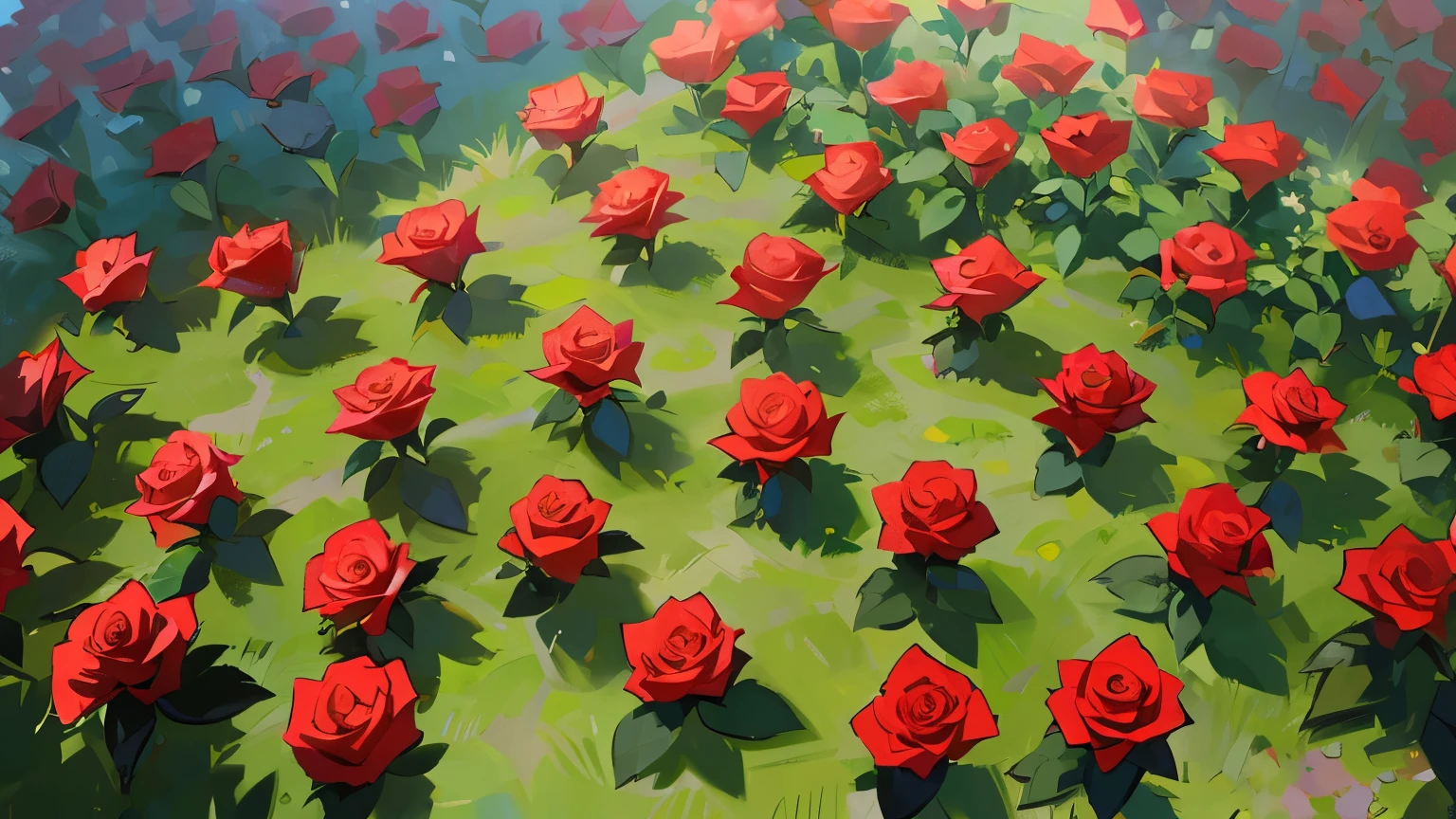 Red roses,top view,planting roses,rose Garden。