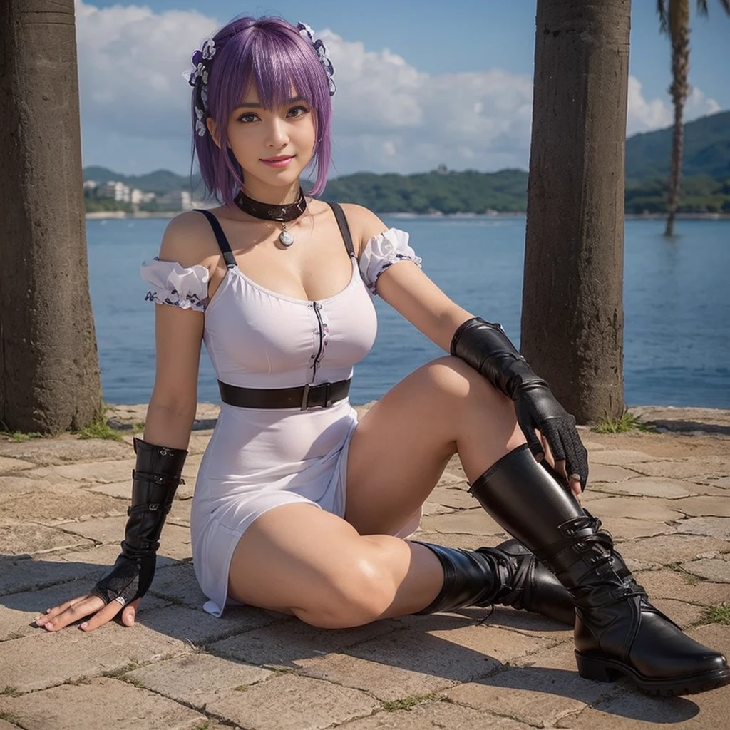"AYANE FACE" (best quality,ultra-detalhado,Realistic:1.37), retrato, Detailed eyes and facial features, textura de pele delicada e suave, Corpo Perfeito, textura ultra realista, maquiagem perfeita, maquiagem vermelha nos olhos, batom vermelho, smiling expression, cores vivas, maquiagem vermelha em volta dos olhos, cores vivas, olhos vermelhos, maquiagem vermelha nos olhos, ATHLETIC BODY