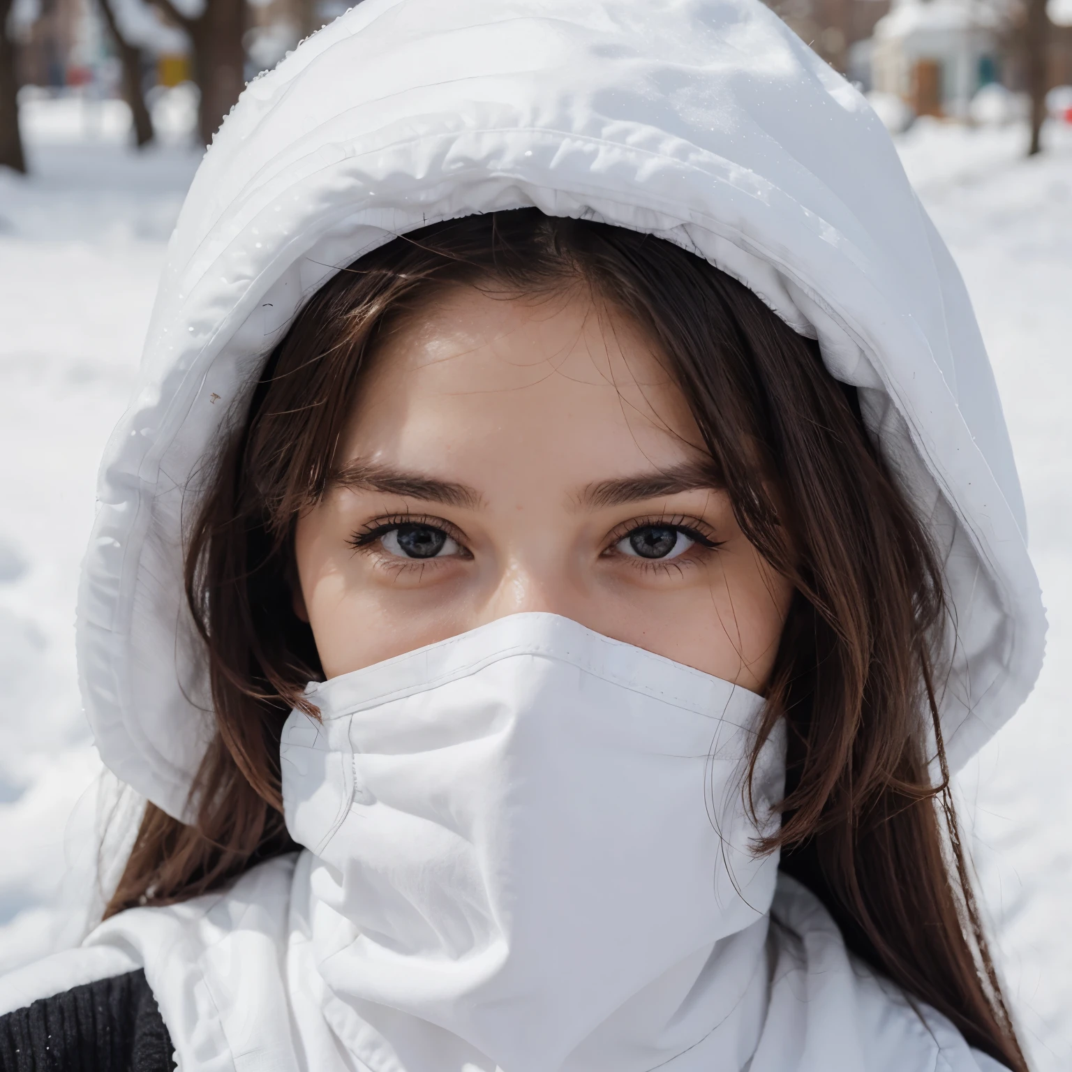 girl with white stuff over face