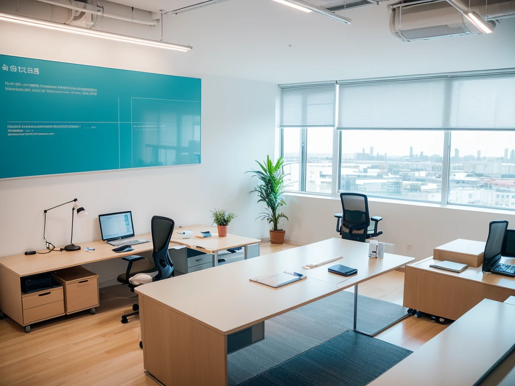 (a busy corporation with a modern office),(professional and motivated people working),(collaborative teamwork and effective communication),(highly productive work environment),(technological innovation and digital transformation),(clean and minimalist design),(bright and natural lighting),(sharp focus and vibrant colors),(realistic and detailed illustrations),(4k resolution and best quality)