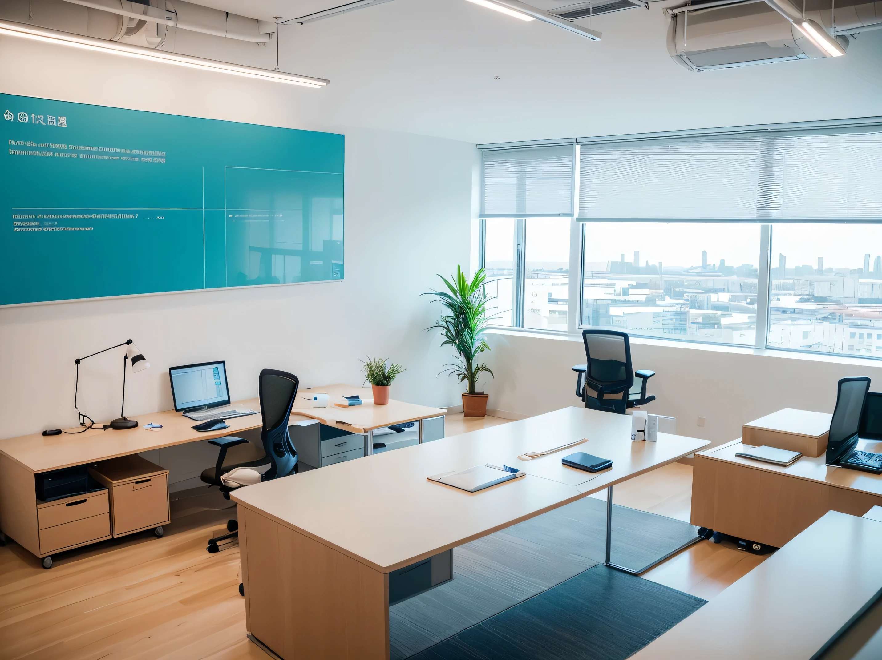 (a busy corporation with a modern office),(professional and motivated people working),(collaborative teamwork and effective communication),(highly productive work environment),(technological innovation and digital transformation),(clean and minimalist design),(bright and natural lighting),(sharp focus and vibrant colors),(realistic and detailed illustrations),(4k resolution and best quality)