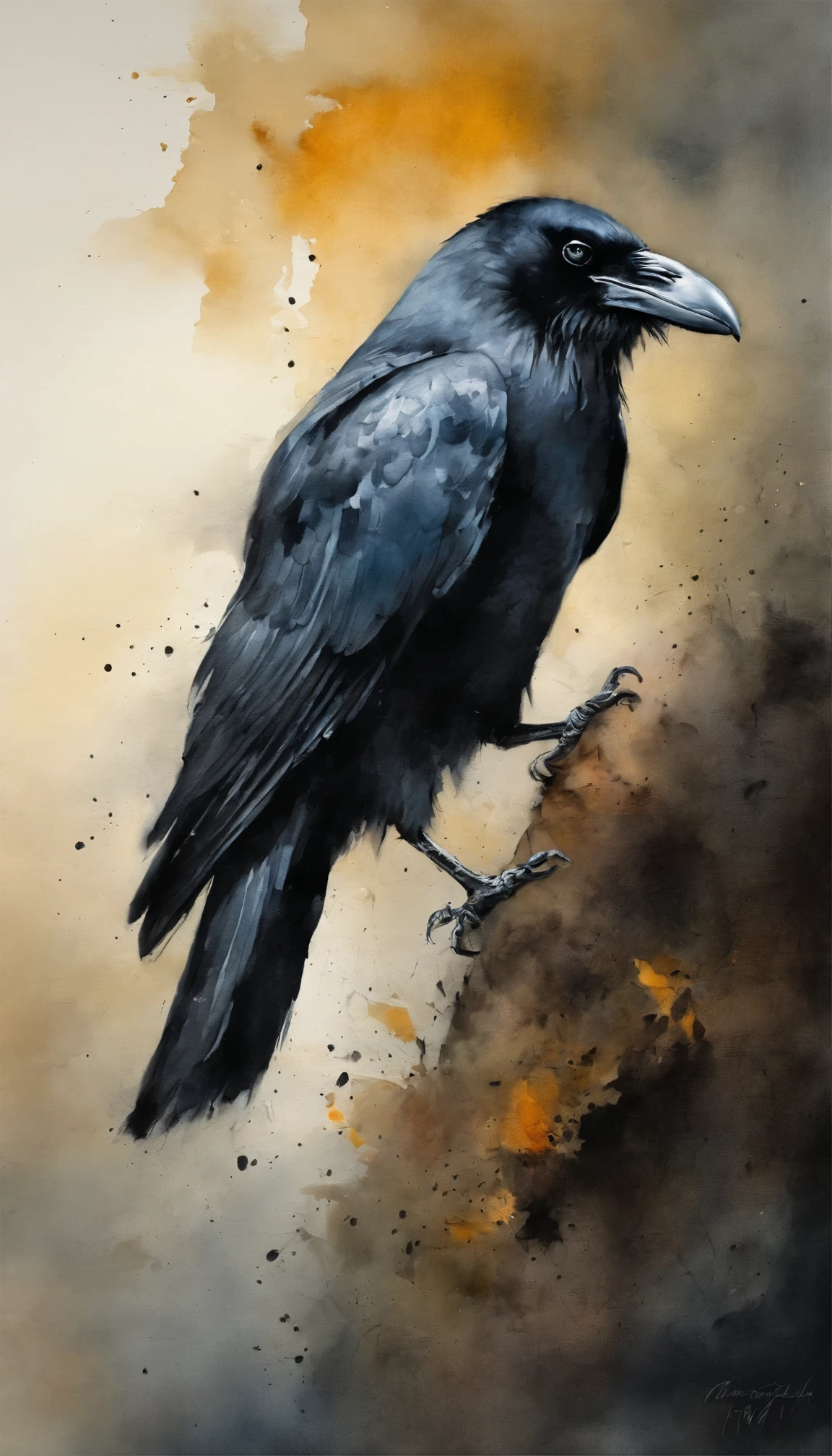 A crow in a tree, Uma sombra em forma de andador, noite estrelada, Thick fog on the ground, Luz azul no horizonte, motor irreal 5, cinematographic, Low angle photography, desfoque de movimento, profundidade de campo, dust, Cobblestones and dirt. arte inicial, pingando tinta. Perfect color classification. influenciado por karel Appel e jeremy mann, Full of dramatic and threatening scenes, hiper-detalhado, Lindo, detalhes insanamente, detalhes intrincados, Fotografia Editorial, filmado com uma lente de 50mm, profundidade de campo, Tilt Blur, Velocidade do obturador 1/1000, f/22. Mapas de luz, super brilhante