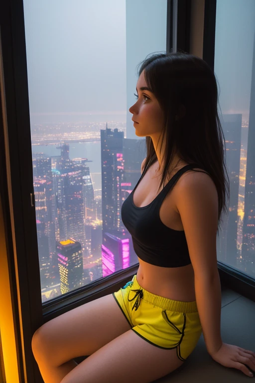 "(best quality,4k,8k,highres,masterpiece:1.2),ultra-detailed,realistic:1.37,portrait,sexy female sniper,nude,beautiful detailed eyes,beautiful detailed lips,longeyelashes,dark hair,curly hair,attractive appearance,fierce expression,concentrated look,strong-featured face,tattoos on arms,hidden in Empire State Building,New York City skyline,city lights shining,bird-eye view,night scene,dark atmosphere,photorealistic style,vivid colors,soft lighting,reflection on glass windows"