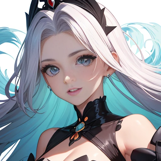 highest quality, masterpiece,Gray Hair, Silver Hair、Golden Eyes,gothic punk costume、look up, Upper Body,Hair bundle,Fair skin,(Realism:1.5、Realistic、Photorealistic)、black、Earrings、amount、Gothic Skirt、Goth_punk, One Woman、solo, ((Midnight、Neon Town)), Look at the viewers, Cute face、Portraiture, Side Lock、masterpiece、highest quality、Highest quality、Highest Resolution、Super detailed、Ultra-compact、Realistic textured face and body、Smaller breasts:1.3、Small waist、Deep red lipstick、Swollen eyes、Red eyeshadow、Dynamic Pose、Degrees of Freedom:1.8