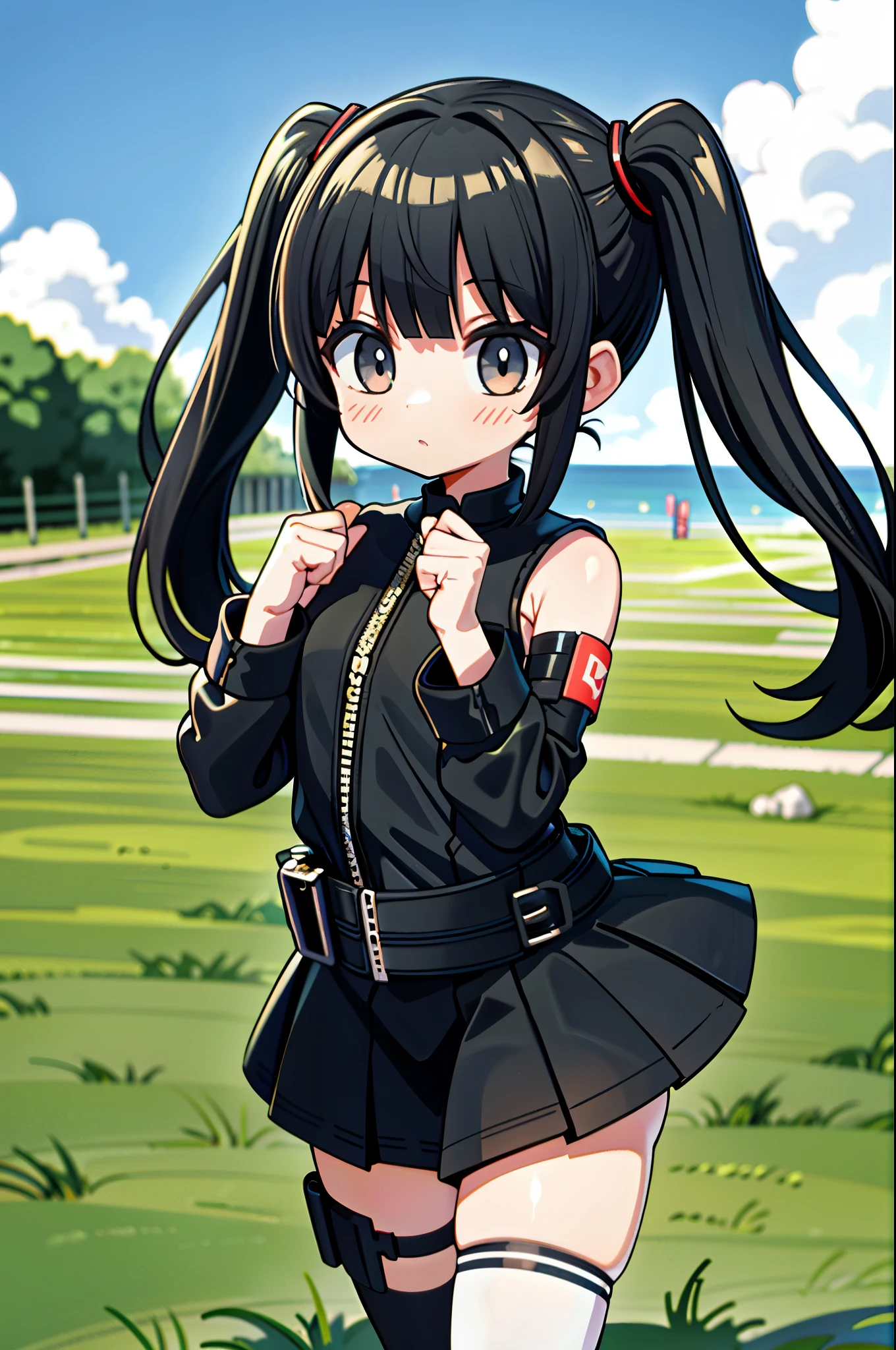 1 garota, Sozinho, segurando twintails, segurando o cabelo, twintails, (cabelo muito comprido:1.2), tiro de vaqueiro, fundo branco, fundo simples, motociclist black outfit, black lether