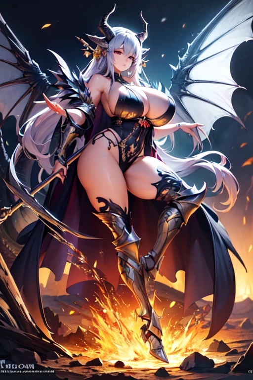 A woman with dragon horns is covered in dragon scale armor, dragon horn is extremely luxurious, dragon tail, beautiful dragon scale armor, armor openwork, complex armor, beautiful armor, fantasy armor, intricate details armor, long and elegant tail behind, stunning details, imperial armor, ethereal, goddess, Japanese goddess, full body photo close-up, (transparent areola), chubby, huge breasts, oily body, fleshy body, plump body, perfect masterpiece, highest image quality, perfect picture quality, 8K, full body lens, ( Front portrait: 1.1), delicate face, glowing eyes, very fine style, perfect masterpiece, highest image quality, perfect picture quality, 8K,
