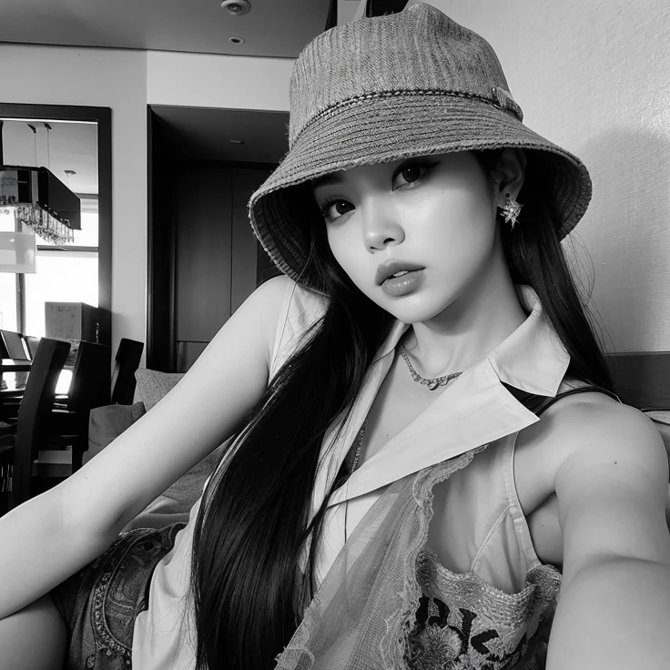 um close up de uma pessoa com cabelos longos e um colar, Ulzzang, Jinyoung Canela, Heonhwa Choe,  coreana, Jaeyeon Nam, dilraba dilmurat, Parque Ji-min, Lalisa Manobal, Lee Ji - Eun, Lee Ji-eun, jossi do blackpink, Sakimichan