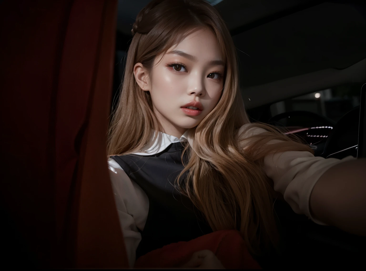 Jennie blackpink sentada en un carro con cabello comprimido, sentada en su auto, 🤤 retrato de , Lalisa Manobal, anna nikonova aka new milkmaid, como franja, Angelina Stroganova, con cabello largo, Retrato de Sophie Mudd, anastasia ovchinnikova, Yelena Belova, taken in the early 2020s,  jennie blackpink