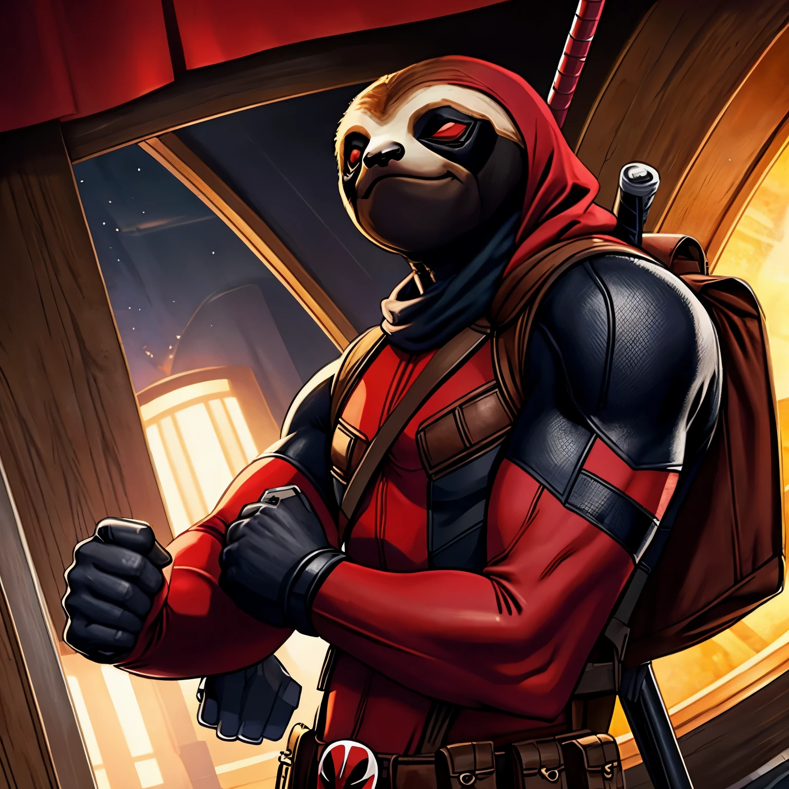 Sloth déguisement deadpool 