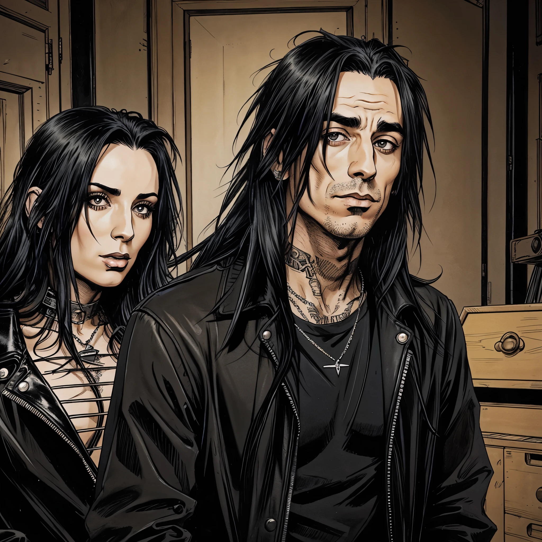  Ronnie Radke with long black hair