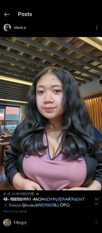 arafed woman with long black hair and a pink shirt, a young asian woman, louise zhang, with long hair, south east asian with round face, wenfei ye, asian girl with long hair, xision wu, female with long black hair, leslie zhang, 18 years old, 2 7 years old, 2 8 years old, 2 3 years old, top half view, top zoom in, Big tits, huge tits, no clothes, sexy, cute, wide hips, thick thighs, pear-shaped body, minimal clothes, thick, bbw, chubby stomach, thick nipples, nipple piercings, large areola, hard nipples, piercing through shirt, nipples hard through shirt, busty, major cleavage, naked, ripping through top, spilling over sides, bra too tight, giant tits, dominatrix, dominatrix clothes