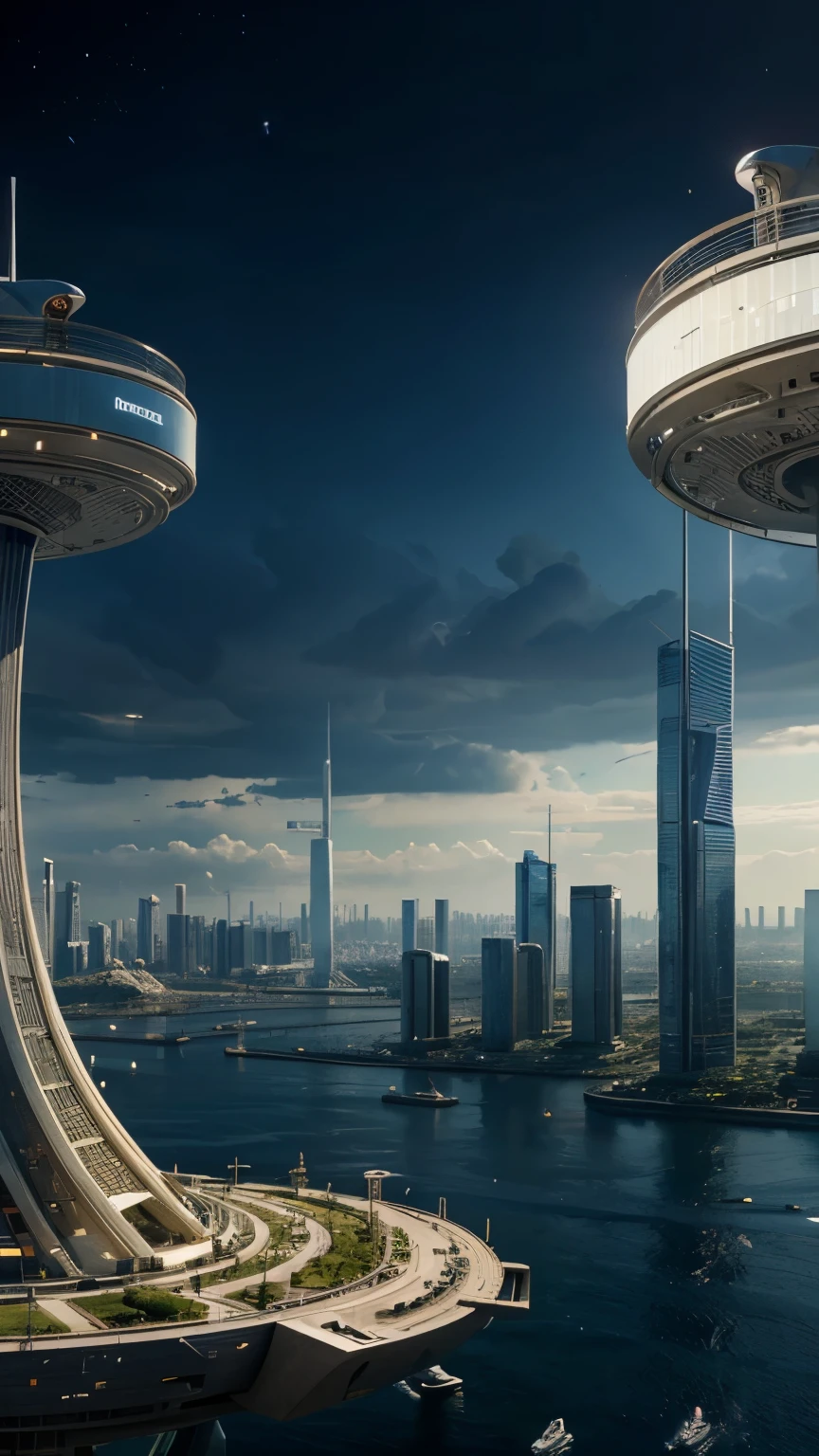 "A futuristic world with ultra-technologic elements and over-developed citizens living 1000 years from now'