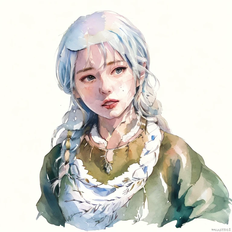 (best quality),(masterpiece:1.2), (colorful:0.9), (ink splashing),(color splashing),((watercolor)), clear sharp focus, model shot,
(portrait goddess of winter:1.5), cute expression,elegant white colored hair, beautyfull detailed face and eyes, elegant goddess clothing, winterforest background,
colorwater  