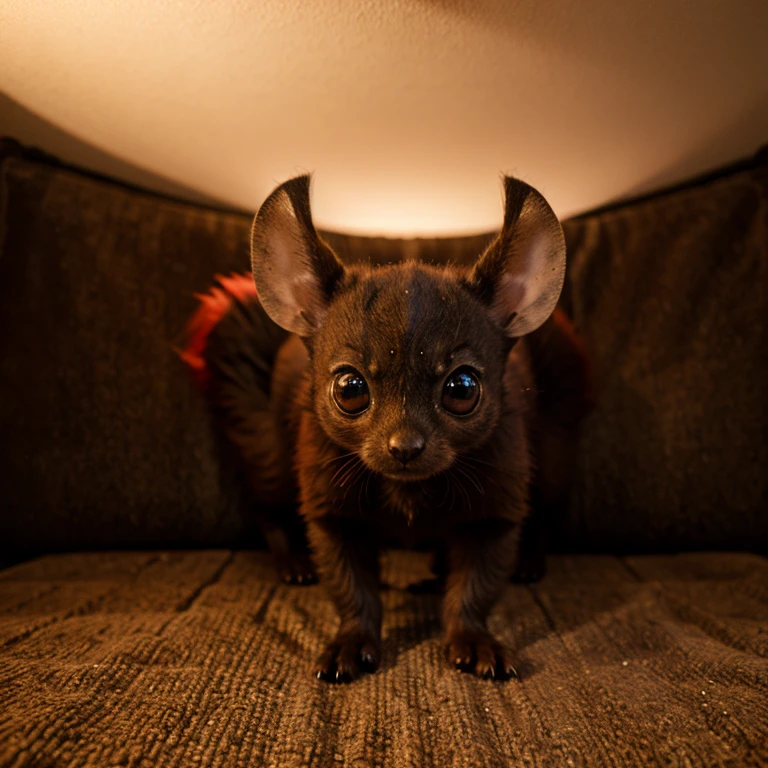 Little mammal creature, alien, big eyes, night creature, Red fur, quadrupedal, animal, cute