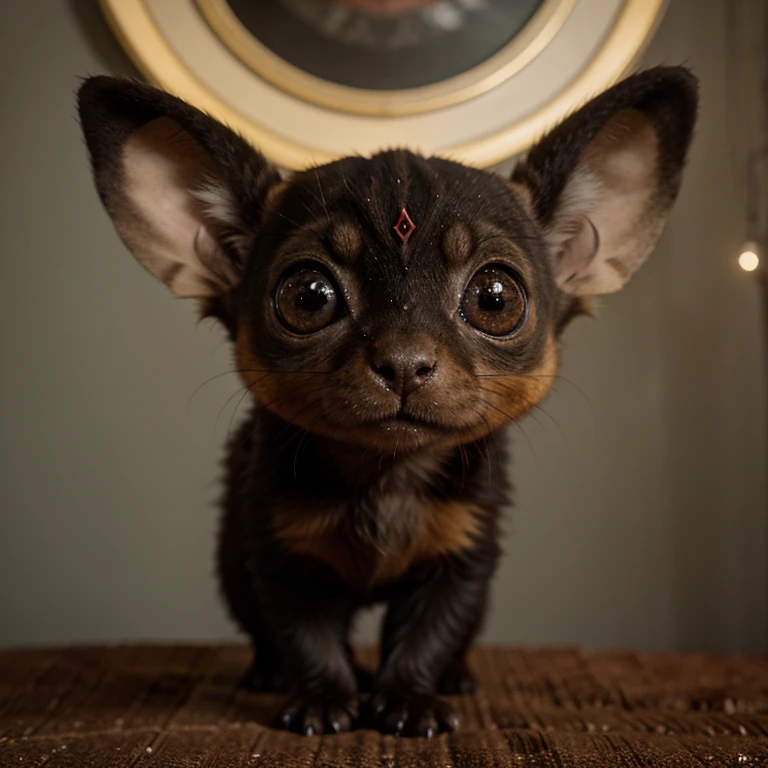 Little mammal creature, alien, big eyes, night creature, Red fur,  quadrupedal, animal, cute