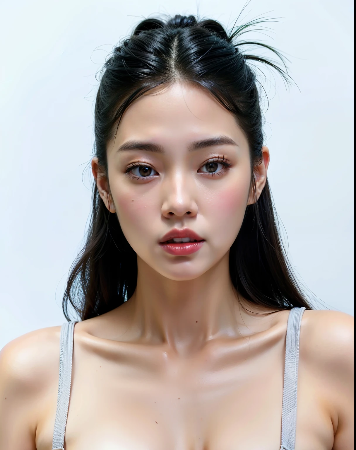 um close up de uma mulher com um peito muito grande, jennie blackpink, Heonhwa Choe, jaeyeon nam, gongbi, Lee Ji-eun, Lee Ji-eun, wenfei you, Yanjun Chengt, taejune kim, linda mulher sul-coreana, Xintong Chen, Seseon Yoon, young lovely korean face, por Ni Tian, Kim jennie, korean girl