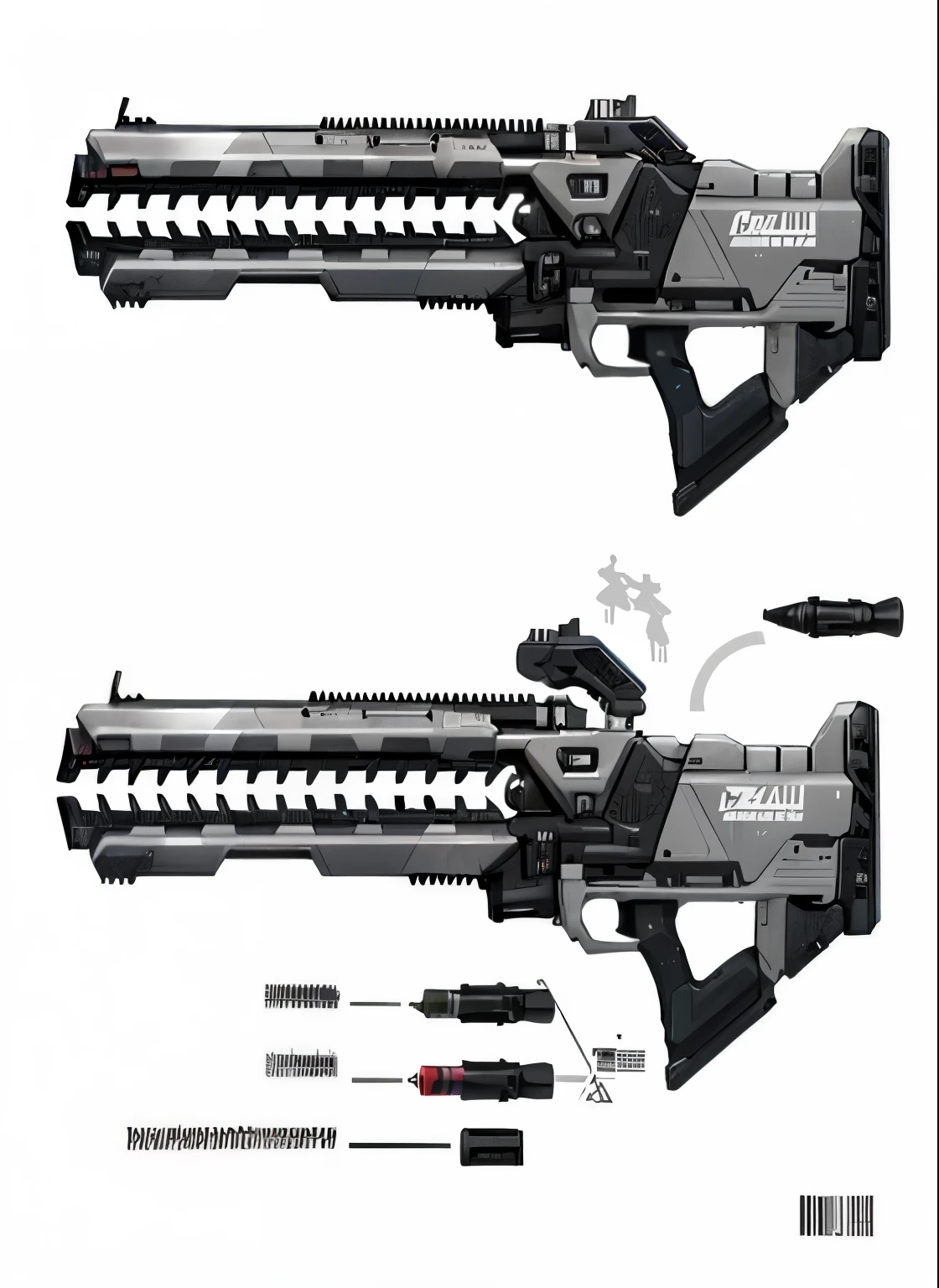 um close de uma arma com uma bala e uma bala, Projetos de conceito de armamento, arte conceitual de arma, Projeto de arma, Fuzil de Energia, Fuzil Gauss, arte conceitual de armas, arte conceitual h 8 0 0, arte conceitual de alto detalhe, fuzil de assalto futurista, CONCEITO ART-H 640, arma futurista shotgun, espingardas de pulso, arte conceitual de arestas duras, arma futurista