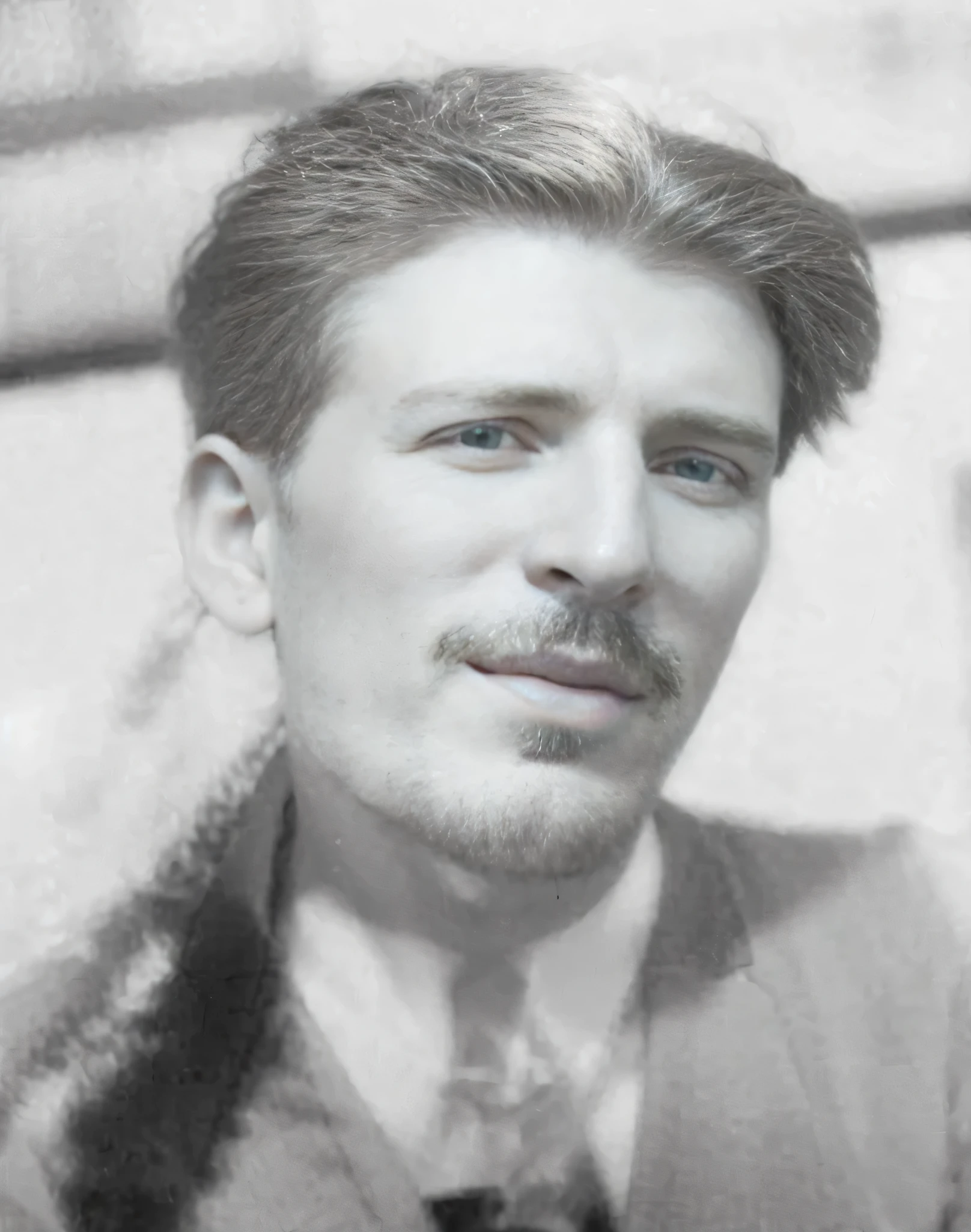 arafed black and white Foto de un hombre , Foto granulada de un hombre feo, George Orwell, Theodore Rally, harry wingfield, Taken in the early 1930s, Arnold Armitage, Foto de un hombre, a Foto de un hombre, franco hampson, imagen granulada, damaged grainy photo