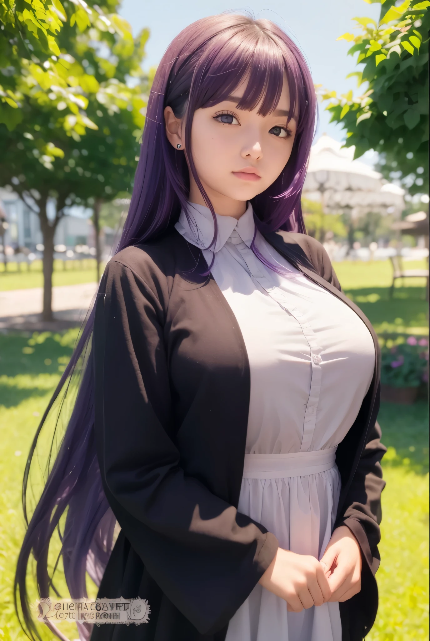 young girl, kim chaewon as a sexy young girl, full body view, fullbody, full body, kim chaewon is a girl, 1girl, forest background, kim chaewon, girl, small breast, figure, long blue hair, violet purple eyes, face front, tight pirate clothes, emotional face, make up, masterpiece, best quality,